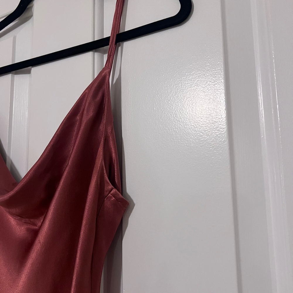 Shona Joy - Bias Cowl Midi Slip Dress in Terracotta - Picture 4 of 7
